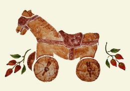 disegno del tatà, tipico cavallino di legno